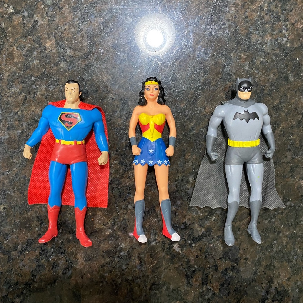 Collectable TM & DC Comics Batman Wonder Woman & Superman Action Figure Bendable